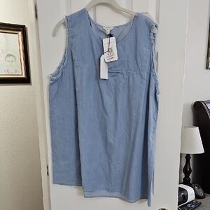 Women's Blue Sleeveless Top